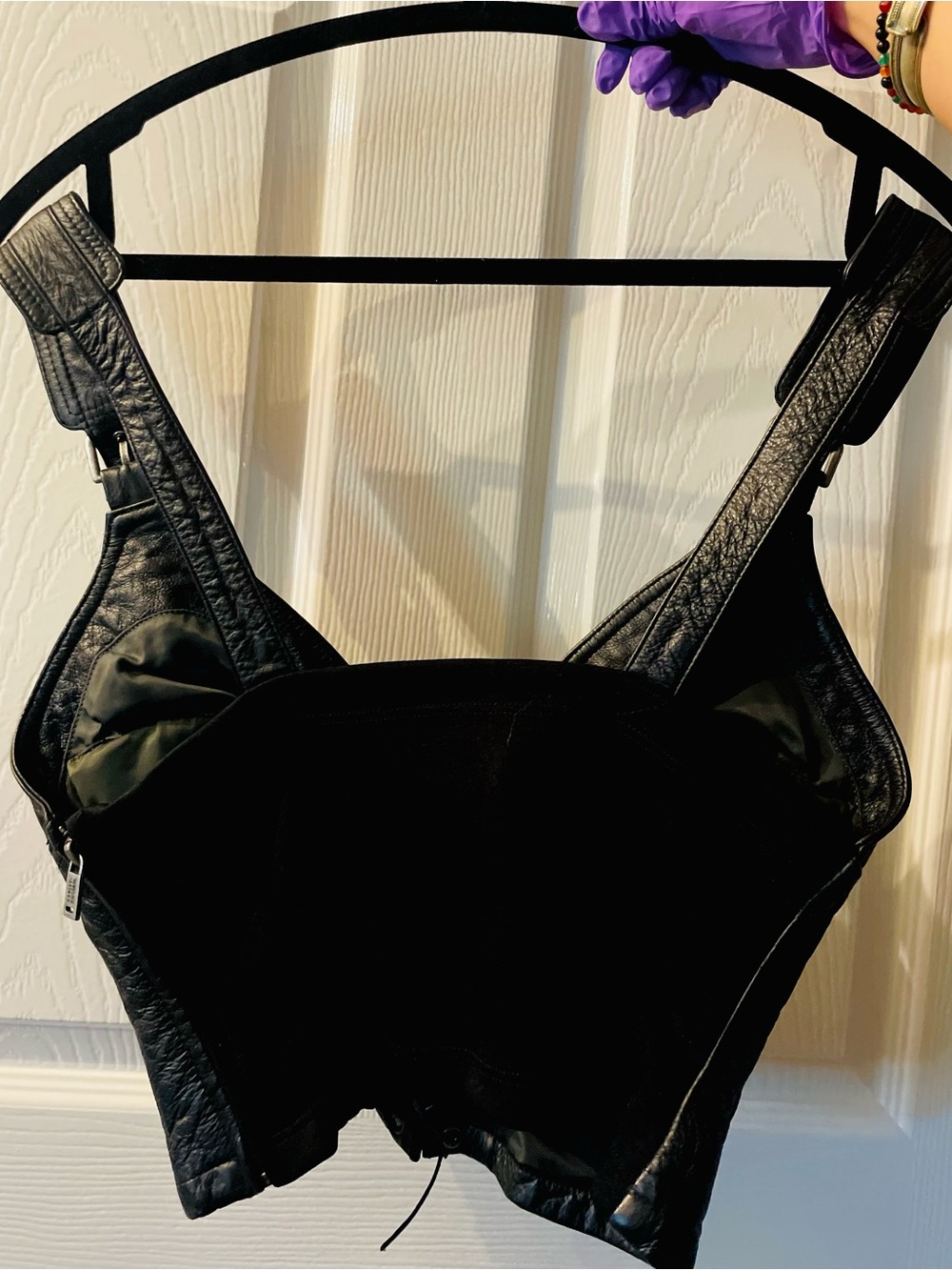 Harley-Davidson Black Genuine Leather Lace-Up Corset Top - Picture 3 of 9